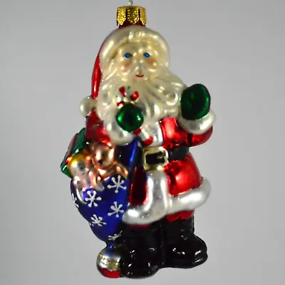 Brass Key Blown Glass Santa Christmas Ornament Vintage No Box • $10