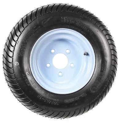 Trailer Tire On Rim 20.5 8 10 205/65-10 20.5X8.0-10 5 Lug Range E Wheel White • $120.97