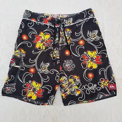 Surf Board Shorts Vintage Men’s Quiksilver Hawaii Hibiscus Floral Flowers Sz 32 • $21.97