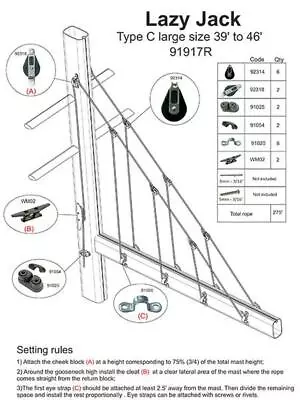 003rfs-lazy Jack System C - Large Size- With Rope And Furling Straps Included • $481.44