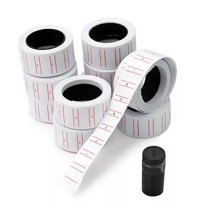 10 Rolls Price Tags Gun Labels 6000 Stickers For MX-5500 With Refill Ink • $6.99