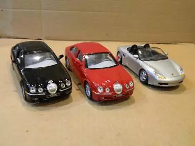 3 Welly Die Cast Cars 2 Jaguar S-Type & Porsche Boxster 1/24 Scale • $9.99