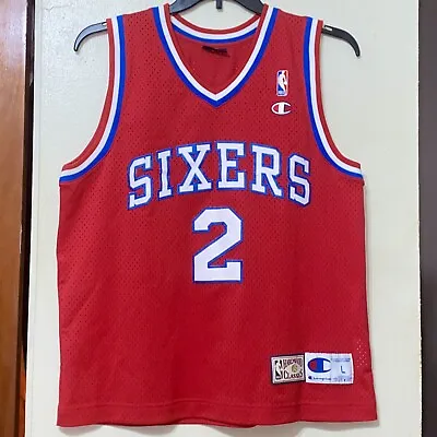 Vintage Champion Europe NBA Moses Malone 76ers Jersey Large/44 Men Basketball • $200