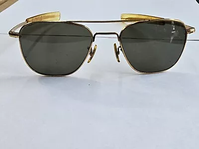 Vintage American Optical 1/10 12K GF Gold Filled Pilot Sunglasses 5 1/2 • $103