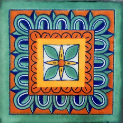 Mexican Tile Folk Art Handmade Talavera Backsplash Handpainted Mosaic # C345 • $1.79