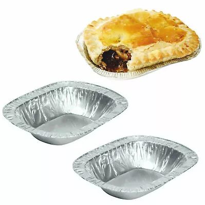 Steak Pie Foil Dishes Small Oblong Oval Pies Fruit Cases Individual Meat Free PP • £18.99