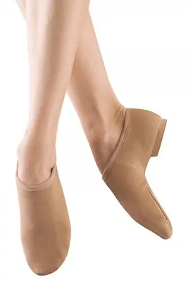 BLOCH Phantom Stretch Canvas Split Sole Slip On Jazz Shoes S0473 Tan • £29.50