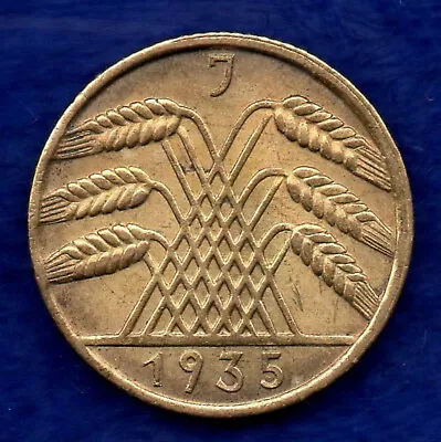 Germany 3rd Reich 1935J 10 Reichspfennig High Grade (Ref. C4650) • £6