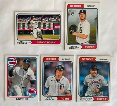 Tigers 2023 Topps Heritage High Number Master Team Set W/Inserts + SPs *5 Cards* • $12.61