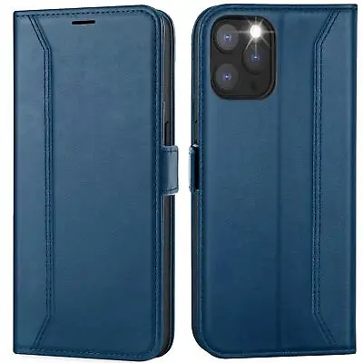 Flip Case For IPHONE 12 12 Pro Rfid Case Wallet Cover Book Case • £13.74