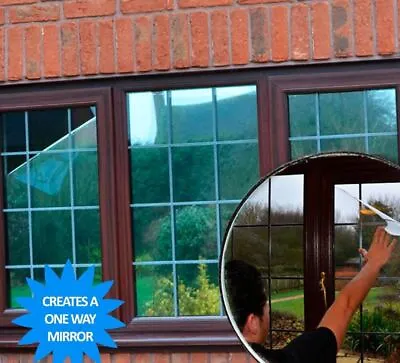 £1.50 • Buy Mirror Window Film One Way Glass Vision Tint Reflective Self Adhesive Silver