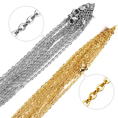 10pcs Stainless Steel Silver Gold Plated Chains Necklace For DIY Jewelry Making • $4.99