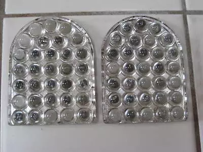 Vintage Rare PAIR Clear TOMBSTONE Bubble GLASS Reflectors Motorcycle Car Truck • $59.95