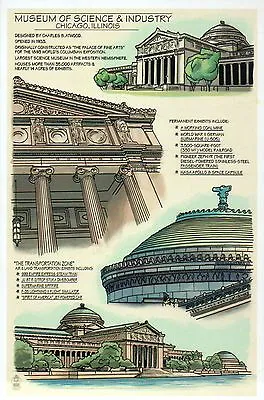 Museum Of Science & Industry Chicago Illinois Information - Technical Postcard • $2.99