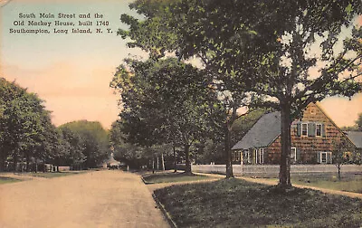 South Main St. & Old Mackey House Southampton Long Island NY Early Postcard • $12