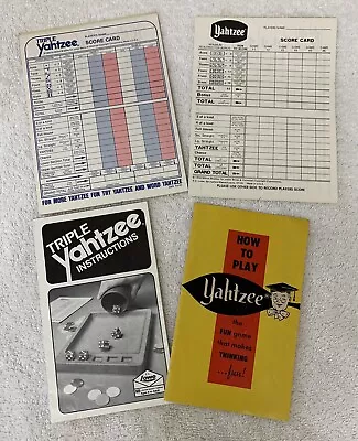 Vintage Yahtzee Score Cards And Instructions 1956 & 1982 • $9.90