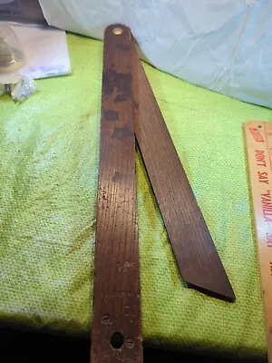 Vintage Large Oak Adjustable Angle Tool 1 3/4  Wide 18 1/4  Long T. Lochhead.  • $12