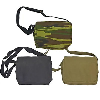 Canvas Shoulder Bag Vintage Army Military Style Haversack Tool Webbing Small New • £9.49