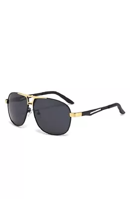 Zegen Pilot Style Sunglasses  Men  Polarized  Lens Frame Gold/Black • $11.99