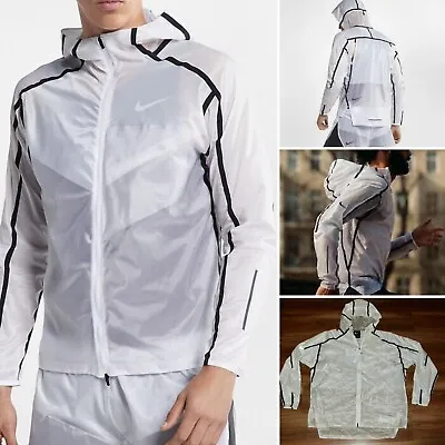 Nike Tech Pack Repel Running Jacket AQ6711 100 White Lightweight Reflective XL • $119.90