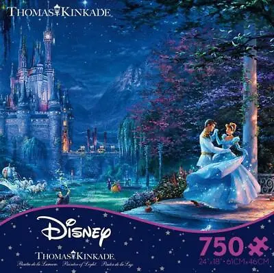 Thomas Kinkade Disney 750 Piece Jigsaw Puzzle Cinderella Starlight 2903-22 • $28