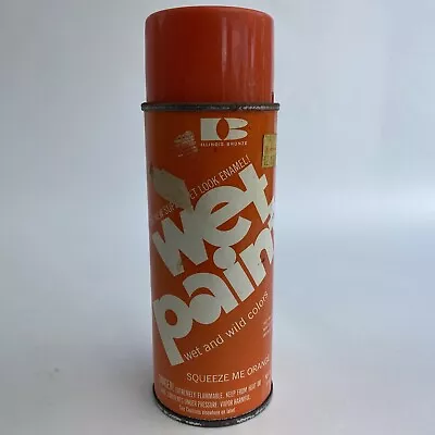 Vintage Illinois Bronze Wet Paint Spray Paint Can Orange Paper Label 1971 • $132.94