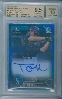 2016 16 Bowman Chrome Tyler O'Neill Rookie RC Auto Blue /150 BGS 9.5 GEM #CPA-TO • $539.95