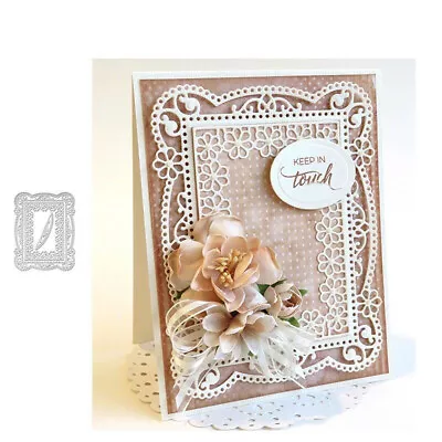 Lace Flowers Frames Metal Cutting Dies DIY Embossing Paper Cards Making Stencils • £3.59