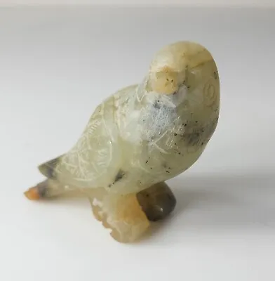 Vintage Chinese Carved Soapstone Bird Figure Jade Like 20th C. • $100