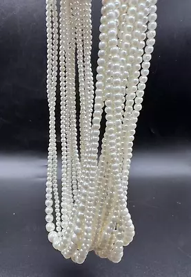 Lot Of 12 Vintage Imitation Pearl Necklaces- Dress Up Party NEW • $9.99