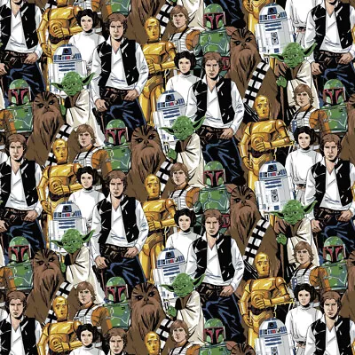 Classic Star Wars Movie Characters Luke Han Leia Yoda R2-d2 Chewbacca Fabric Hy • $6.29