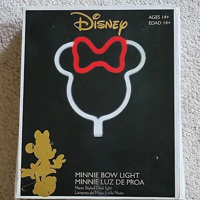Disney Minnie Mouse Bow Light Neon Styled Desk Lamp Battery Operated  • $24.99