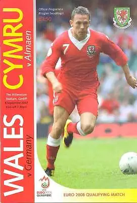 £6.99 • Buy WALES V GERMANY 2007 EUROPEAN CHAMPIONSHIP QUALIFIER FOOTBALL PROGRAMME