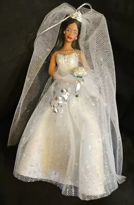 NEW BARBIE Millennium Bride Porcelain Ornament African American 2000 AVON/Mattel • $19.99