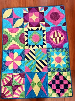 Handmade Patchwork Quilt Blanket For Cot Pram / Wall Hanging Throw • $36.98