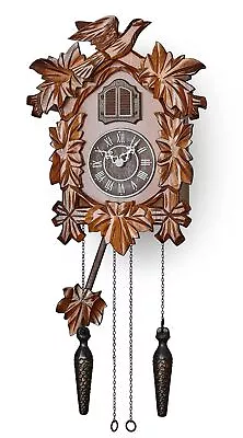 Cuckoo Clock With Night Mode Hand Carved Decorations And Swinging Pendulum (... • $162.96