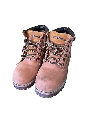 Men's SKECHERS Verdict 4442 Waterproof Work Boots Size 11 Wheat Hiking • $34.95