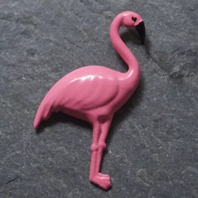 Vintage Brooch - Big Pink Flamingo - Pink Painted Metal • $5.19