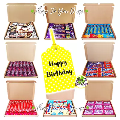 MEDIUM HAPPY BIRTHDAY CHOCOLATE GIFT BOX WITH PERSONALISED TAG Present Hamper 🎈 • £8.95