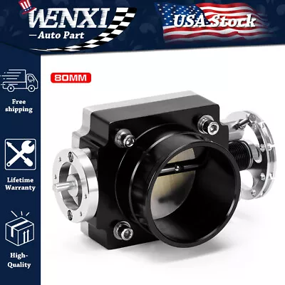 80MM Universal Aluminum Billet CNC Throttle Body For 3  Inch Intake Manifold • $54.89