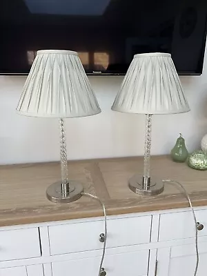 ⭐️ Laura Ashley Pair Of Table Lamps Including Silver Grey Laura Ashley Shades • £75