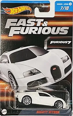 Hot Wheels Fast & Furious Furious 7 Bugatti Veyron White #7 2023 New • $32.88