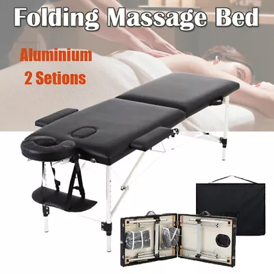 £88.70 • Buy Portable Massage Bed Table Therapy Couch Black Salon Adjustable Folding Beauty