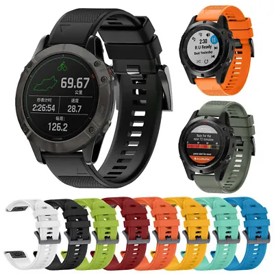 For Garmin Fenix 7X 7 5 5X Plus 3HR 6X 6 Quick Release Silicone Watch Strap Band • $9.45