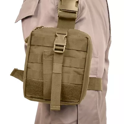 Rothco Drop Leg Medical Pouch - Coyote Brown Holstered Tactical MOLLE Medic Bag • $31.99