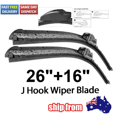 Indscreen Windshield Wiper Blades Front Window Fits J Hook Wiper Arm 26 16  • $15.80