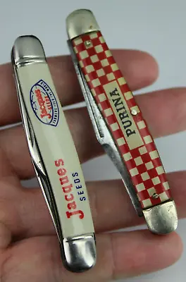 Vintage Advertising Pocket Knife Lot X2 Jacques Seeds Purina Kutmaster Imperial • $64.99