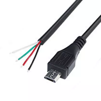 1pc 1M/3.3ft Micro USB Male Plug Cable 4 Wires Power Pigtail Cable Cord DIY • $1.46