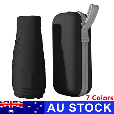 Mini Pocket Umbrella Anti-UV Sun & Rain 6 Folding Ultra Light Umbrella Outdoor • $21.99