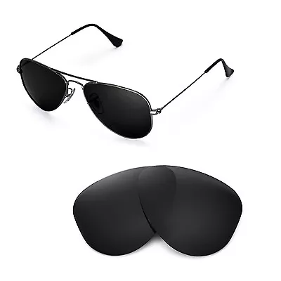 $19.99 • Buy New Walleva Polarized Black Lenses For Ray-Ban Aviator RB3044 Small Metal 52mm